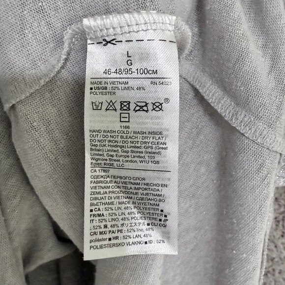 Banana Republic Metallic Silver Linen blend T-shirt Large - Picture 7 of 8